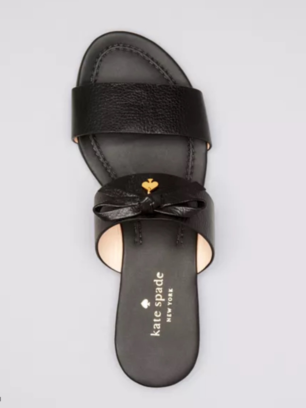 Kate Spade ‘Tulia’ Double Band Slide Sandals with Bow Details. Black. Size 8. - Picture 3 of 15